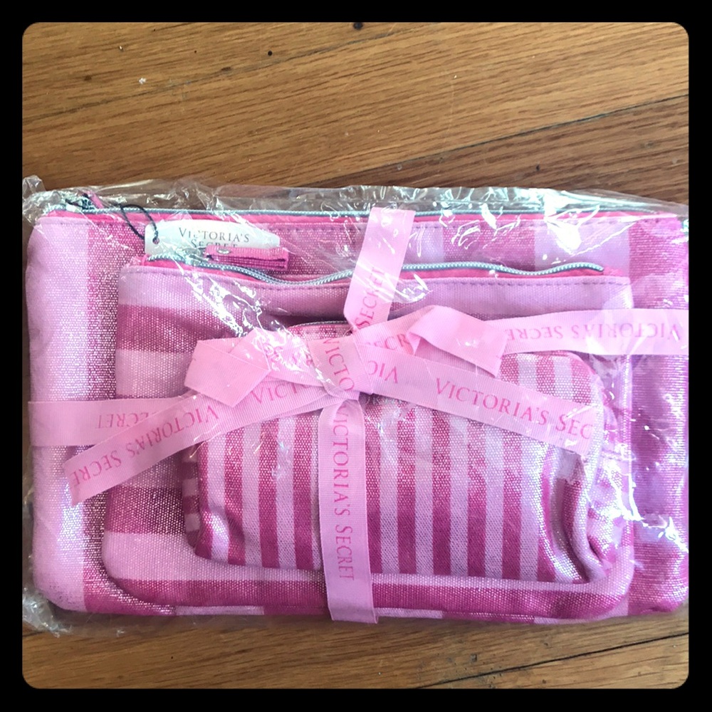 NWT Victoria's Secret triple makeup bag set